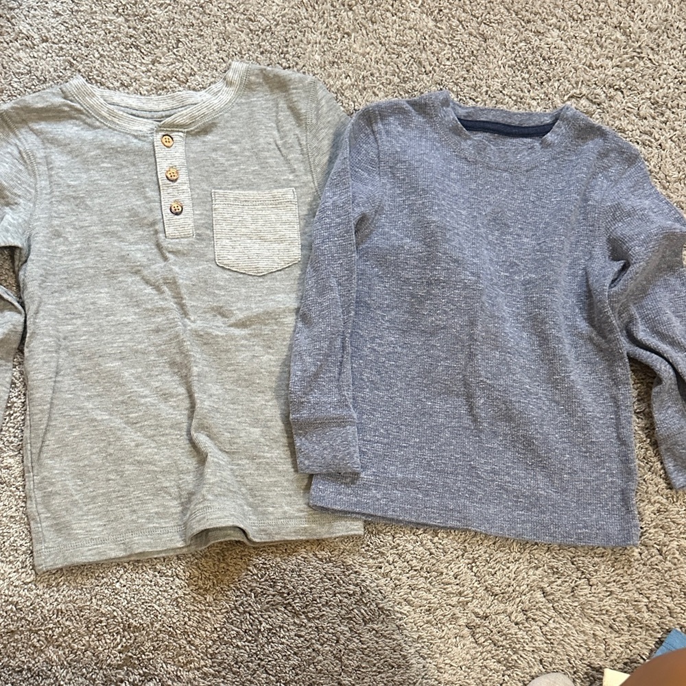 Cat & Jack Gray and Blue Long Sleeve Tees